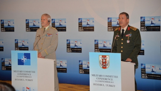 Gen. Petr Pavel, Chairman of NATO Military Committee and Gen. Hulusi Akar, Chief of the General Staff of Turkey, Sept. 12, 2015