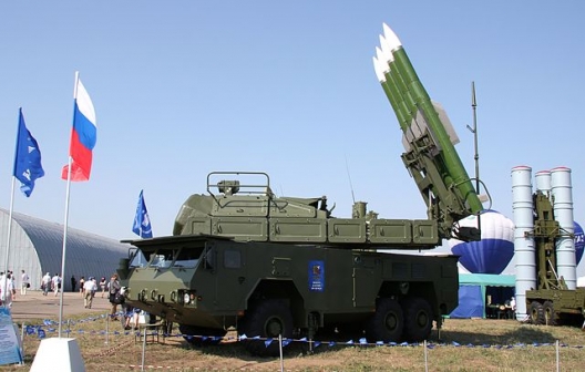 Launcher and radar from Buk-M2E missile system at MAKS-2011 airshow