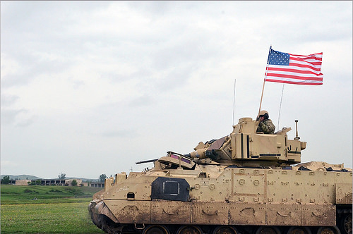 Crew of a US Bradley vehicle participating in Noble Partner exercise, May 12, 2015