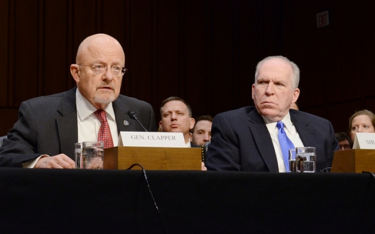Director of National Intelligence James Clapper and CIA Director John Brennan, March 12, 2013