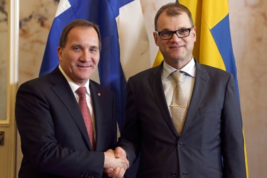 Swedish Prime Minister Stefan Löfven and Finnish Prime Minister Juha Sipil, June 8, 2015