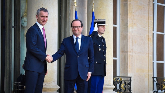Secretary General Jens Stoltenberg and French President Francois Hollande, March 2, 2015