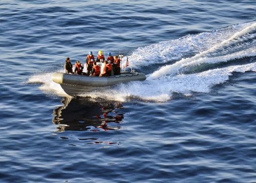 A rigid-hulled inflatable boat from Standing NATO Maritime Group 2 (SNMG2), Oct. 6, 2014 (photo: Specialist Amanda S. Kitchner/US Navy)