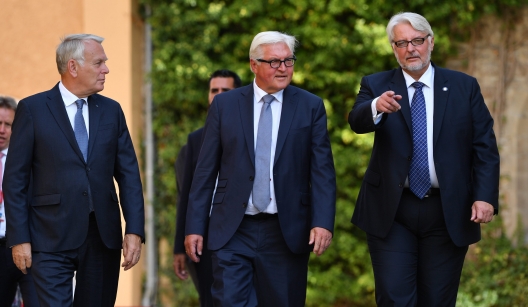 Foreign Ministers Jean‑Marc Ayrault, Frank‑Walter Steinmeier, & Witold Waszczykowski, August 28, 2016
