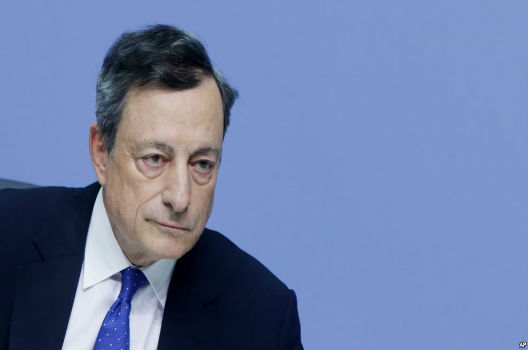 European Central Bank Chief Mario Draghi at a press conference on December 8