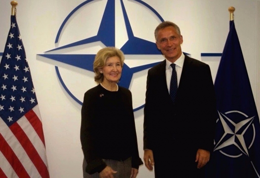 Ambassador Kay Bailey Hutchison and Secretary General Jens Stoltenberg, Aug. 28, 2017