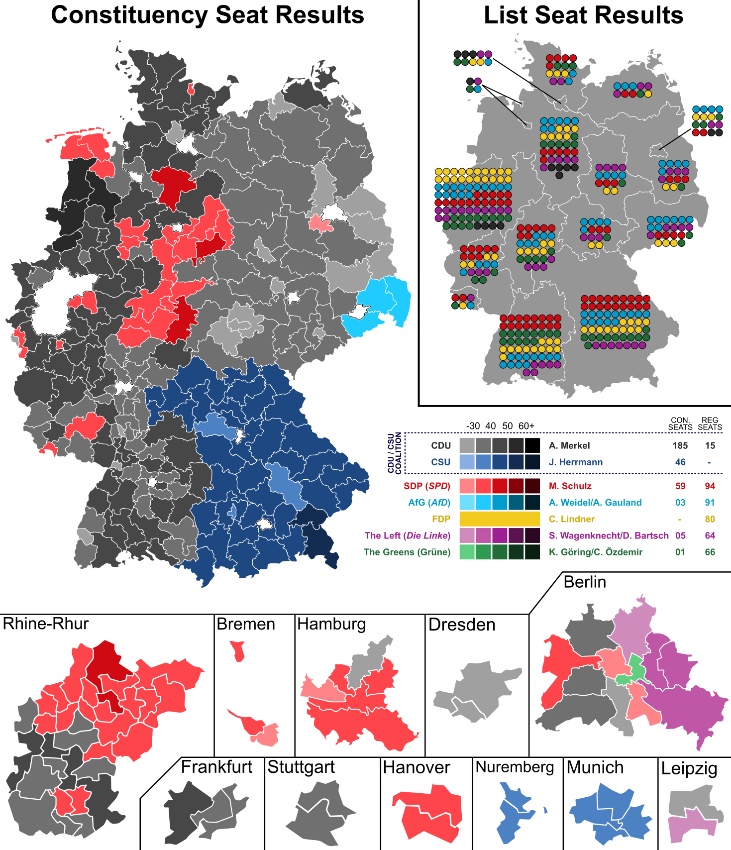 German Federal Election 2017 Results by Constituency Regional Seats