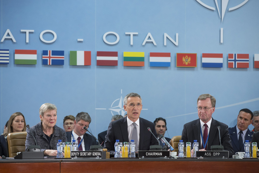 Secretary General Jens Stoltenberg at meeting of NATO defense ministers, Nov. 7, 2017