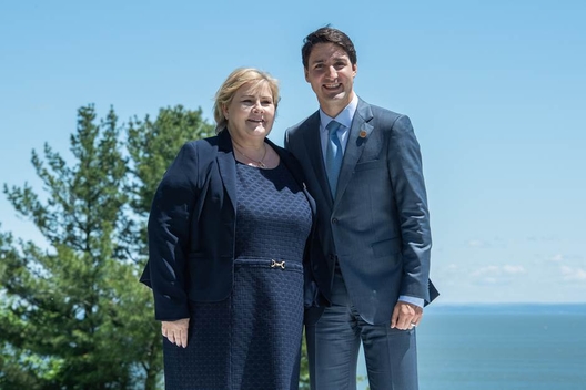 Norwegian Prime Minister Erna Solberg and Canadan Prime Minister Justin Trudeau, June 9, 2018.(photo: Norwegian Embassy in Ottowa)