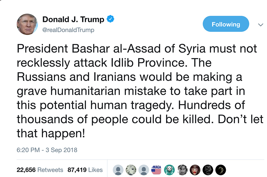 Trump Idlib Tweet