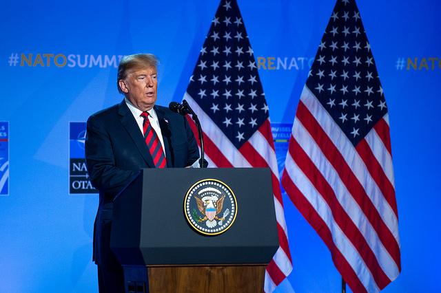 President Donald Trump at the NATO Summit in Brussels, July 12, 2018.