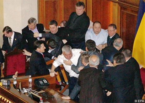 Four lawmakers hospitalized after fight in Ukrainian Parliament