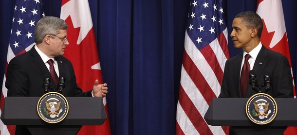 Obama and Canadian PM coordinate response to Libyan crisis