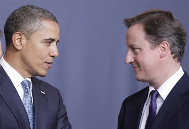 Obama and Cameron agree to increase military, diplomatic, and economic pressure on Gaddafi