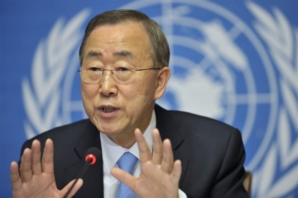 U.N. chief Ban calls for ceasefire in Libya