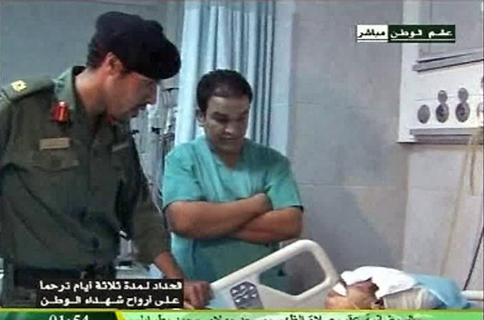 Libyan TV refutes death of Gaddafi’s son with video