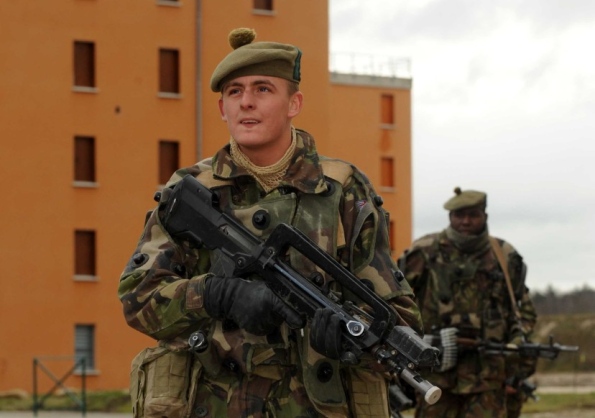 British and French troops train together in France