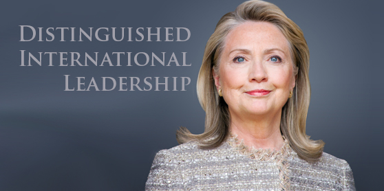 Hillary Clinton Honored for Distinguished International Leadership