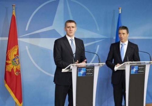 Prime minister of Montenegro Igor Luksic and NATO Secretary General Anders Fogh Rasmussen, March 21, 2012