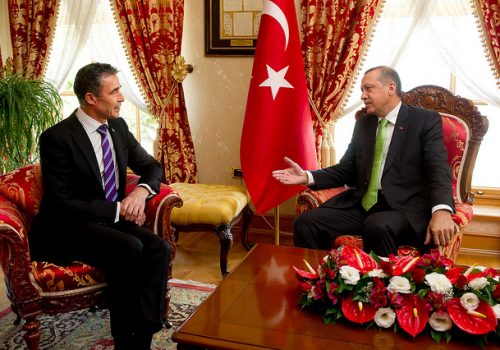 NATO Secretary General Anders Fogh Rasmussen and Turkish Prime Minister Recep Tayyip Erdogan