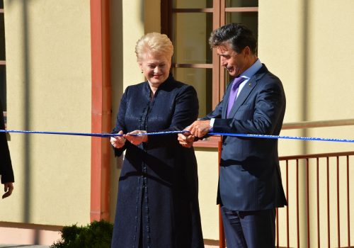 Lithuanian President Dalia Grybauskaite and NATO Secretary General Anders Fogh Rasmussen