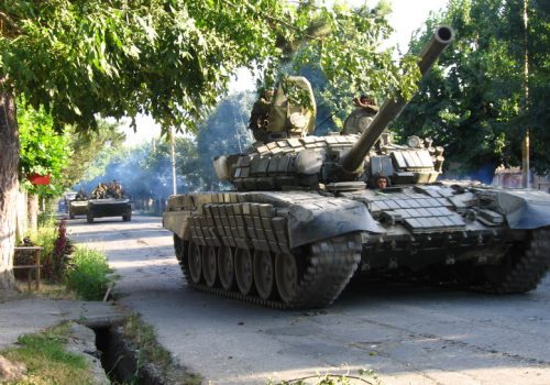 Russian tank in war with Georgia