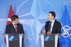 Foreign Minister of Turkey Ahmet Davutoglu and NATO Secretary General Anders Fogh Rasmussen