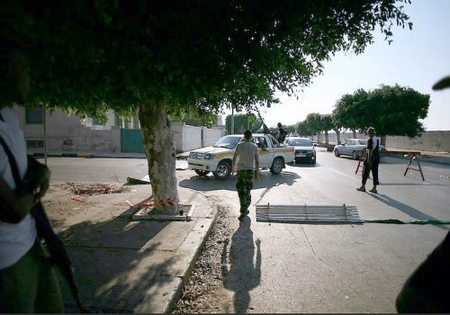A rebel checkpoint in Libya, August 26, 2011