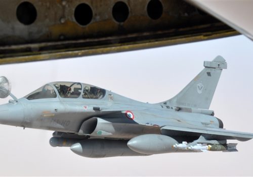 French fighter jet refuels from a KC-135 Stratotanker, March 17, 2013