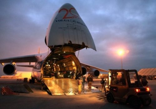 A Volga-Dnepr Airlines An-124 transport in SALIS, December 14, 2012