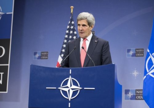 Secretary of State John Kerry at NATO HQ, December 3, 2013
