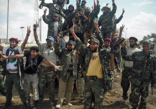 Essam Mohamed Fighters for Libya's anti-Gaddafi government, October 17, 2011