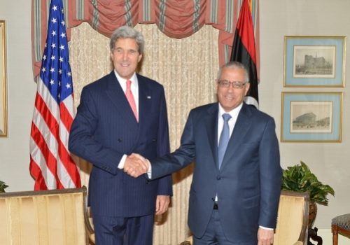 Secretary of State John Kerry with Libyan Prime Minister Ali Zeidan, September 26, 2013
