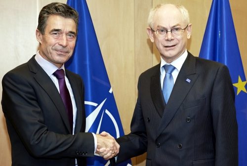 NATO Secretary General Anders Fogh Rasmussen and President of the EU Council Herman Van Rompuy