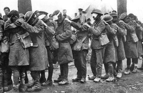 British soldiers blinded by tear gas, April 10, 1918