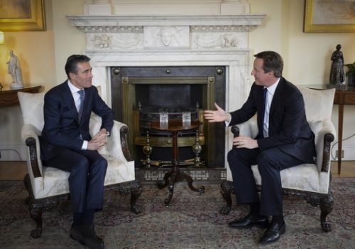 NATO Secretary General Anders Fogh Rasmussen and UK Prime Minister David Cameron, Feb. 3, 2014