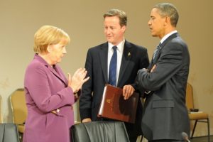 Chancellor Angela Merkel, PM David Cameron and President Barack Obama, June 15, 2009