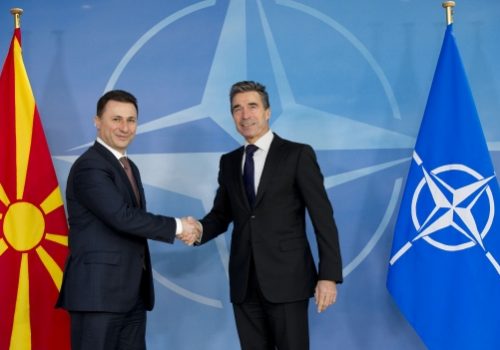 Prime Minister of the former Yugoslav Republic of Macedonia Nikola Gruevski and NATO Secretary General Anders Fogh Rasmussen