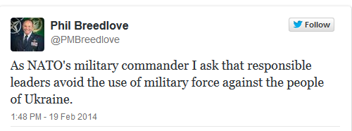Tweet by SACEUR Gen. Philip Breedlove