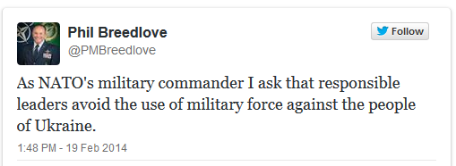 NATO Chief Tweets Ukraine Military In a Plea for Peace