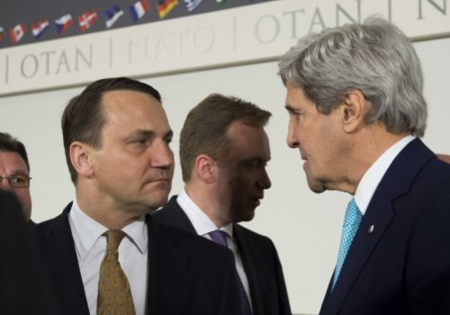 Polish Foreign Minister Radek Sikorski and Secretary of State John Kerry