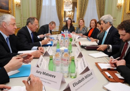 Russian Foreign Minister Sergey Lavrov and Secretary of State John Kerry