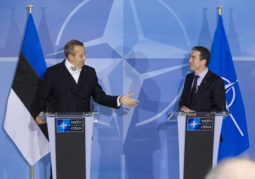President of Estonia Toomas Henrik Ilves and Secretary General Anders Fogh Rasmussen, Dec. 9, 2010