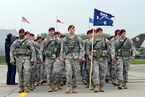 US paratroopers arriving in Poland, April 23, 2014
