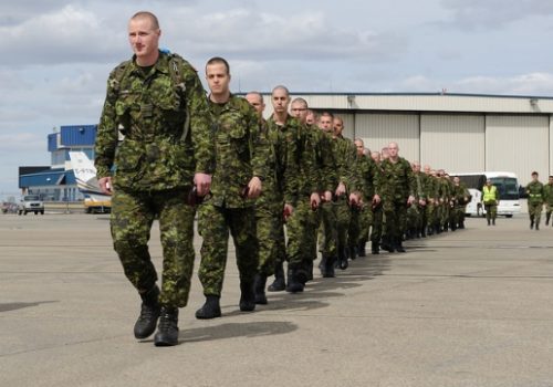 Canadian soldiers departing for Poland, May 2, 2014