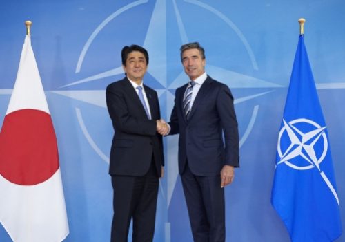 Japanese Prime Minister Shinzo Abe and NATO Secretary General Anders Fogh Rasmussen