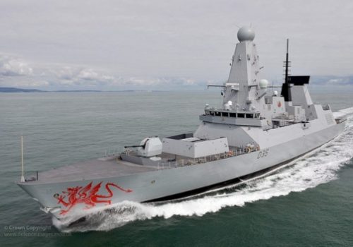 HMS Dragon exercising in the English Channel, August 30, 2011