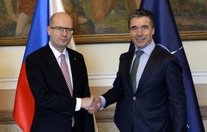 Czech Prime Minister Bohuslav Sobotka and NATO Secretary General Anders Fogh Rasmussen, April 10, 2014