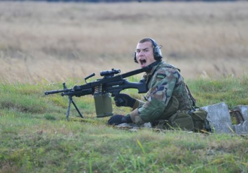 Latvian soldier participating in Steadfast Jazz exercise