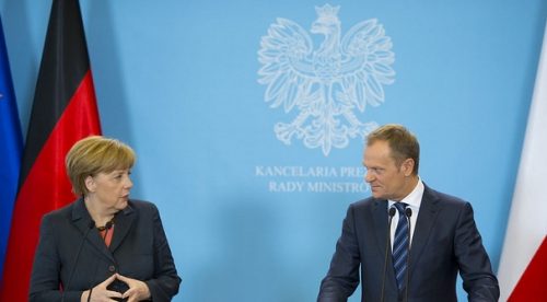 German Chancellor Angela Merkel and Polish Prime Minister Donald Tusk, March 12, 2014